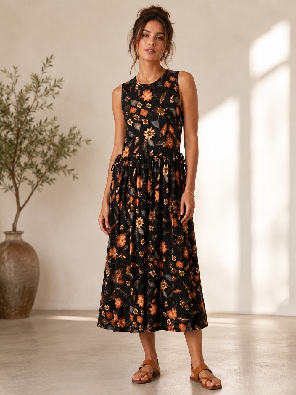Ulla Johnson Clea Sleeveless Floral Jersey Midi Dress in Small NWOT